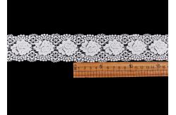 China White Double Waves Edge Chemical Guipure Lace Trim With Scalloped Lace Borders supplier