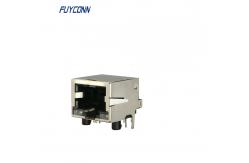 China 1 Port 1x8P 8Pin Right Angle PCB Female RJ45 Modular Connector supplier