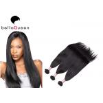 Natural Black European Virgin Hair Extension , Straight Human Hair Weaving for sale