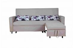 China Gray Cotton Home Sofa Bed Convertible Adjustable Footrest With Side Pocket supplier