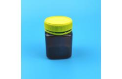 China Empty 200ml 320ml 400ml Plastic Honey Jar Square With Tamper Evident Lid supplier