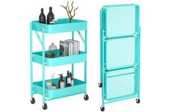China Folding Mobile ODM Metal Storage Trolley For Kitchen supplier