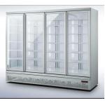 China Supermarket Glass Door Upright Fridge 4 Doors 110V To 240V for sale