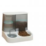 ABS Double Pet Feeder Bowls Automatic Water Dispenser Damp Proof Baffle for sale