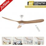 60 Inch Ceiling Fan With Wooden Blade And Dimmable Light Bldc Motor Energy Saving for sale