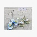China New creative promotion gift product wedding gift resin Beach shoes business card holder manufacturer
