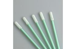 China 70mm Double Knitted Flat Mini Head Polyester Swab Applicator With PP Stick supplier