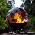 Wood Burning Steel Fire Pit Rustic Red Or Customized Backyard Fire Pit