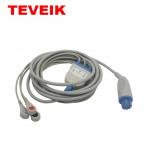 Datex IEC Round 10 Pin 3 Leads Snap Cardiocap Ecg Adapter Cable for sale