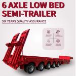 60T Lowbed Lowbed Semi-Trailer with Hydraulic Ramps 5/6 Axle Step Frame Lowbed Trailer Trucks for sale