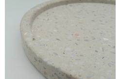 China Terrazzo Stone Serving Tray , Kitchen Serving Trays Beige Smooth Surface supplier