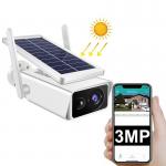 Solar Security Camera Outdoor 360 Degree Motion Detection And Siren Wireless WiFi Rechargeable Solar Battery Camera for sale