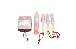 China Round 5 Pieces Chalk Paint Brush Reusable Smooth With Flat Tip supplier