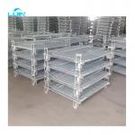 Collapsible / Folding Welded European Metal Steel Wire Mesh Pallet Cage for sale