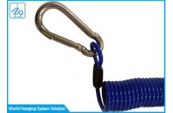 China OEM / ODM Coiled Cable Rope Tool Safety Retractable Lanyard With Carabiner supplier