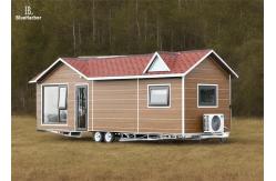 China 2 Bedroom Prefab Tiny House On Wheels With Kickstands And Entry Stairs supplier
