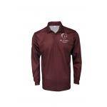 180GSM Lapel Collar Long Sleeve Men Burgundy Shirt With Buttons Sublimation Printing for sale