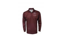 China 180GSM Lapel Collar Long Sleeve Men Burgundy Shirt With Buttons Sublimation Printing supplier