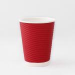 Recycled 430ml Ripple Wall Coffee Cups 12oz Ripple Paper Cups Plastic Free Coated for sale