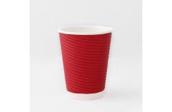 China Recycled 430ml Ripple Wall Coffee Cups 12oz Ripple Paper Cups Plastic Free Coated supplier