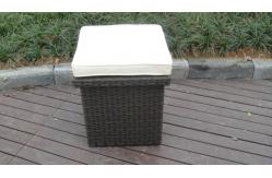 China Home Storeroom Black Resin Wicker Storage Box With White Cushion supplier