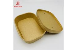 China Rectangular Kraft Paper Rice Box Bento 500ml 650ml 750ml 1000ml supplier