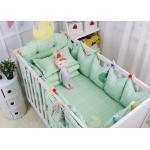 Green Elephant Unique Girl Baby Bedding Sets 100% Cotton Bed Reducer Size Adjustable for sale
