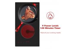 China 30cm Double Ceramic Hob 2 Zone Portable Double Electric Hobs With Plug supplier