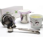 Stainless Steel 304 Wire Mesh Dome Tea Filter Basket Tea Strainer With Colorful Lid for sale