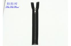 China 12 Inch Metal Separating Zipper Black Polyester Tape For Trousers / Hometextile / supplier