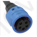 5pin Blue M19 Connector 15A Solder Overmolded Aluminum Alloy Shell Nylon IP67