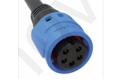 China 5pin Blue M19 Connector 15A Solder Overmolded Aluminum Alloy Shell Nylon IP67 supplier