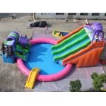 Hot Selling Exciting Octopus Inflatable Water Park Games with double slides and pool for sale