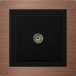 Aluminum Material Television Socket  86mm x 86mm Rose gold / Black for sale