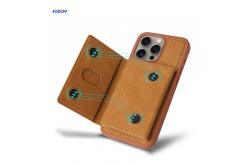 China Custom IPhone Leather Phone Cover Wallet With Card Holders supplier