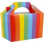 Rainbow Small Snacks Food Assemble Cardboard Cake Boxes for sale
