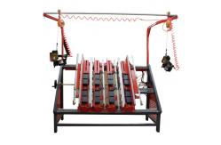 China Block Making Pallet Nailing Machine Euro Style Pallet Nailer With 2 Nail Guns supplier