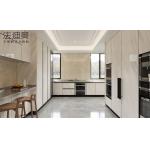 U-Shaped Stainless Steel Kitchen Cabinets With Sintered Stone Cladding Elegance In White for sale