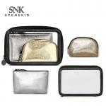 Women Zipper PU Leather Travel Cosmetic Bag Set for sale