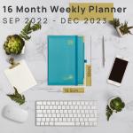 Donau Blue Hardcover Weekly Planner Medium Size with Monthly Tabs