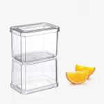 4 Pcs Stackable Plastic Clear Fridge Organizer Set Kitchen Food Storage