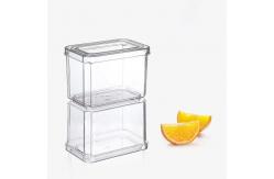 China 4 Pcs Stackable Plastic Clear Fridge Organizer Set Kitchen Food Storage supplier