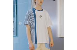 China Custom Summer Casual Stripped Cool Shirts For Boys Round Neck XS-XXXXXL supplier