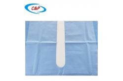 China Waterproof SMS Blue Disposable Surgical Drape Split Sheet With Adhesive supplier