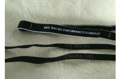 China Eco - Friendly Soft Shiny Silicone Screen Printing Label , 10mm Nylon Elastic Neck Tape supplier
