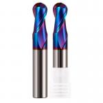 2 Blade Tungsten Steel Carbide Ball End Mill Blue Nano Coating CNC Cutting Tool for sale
