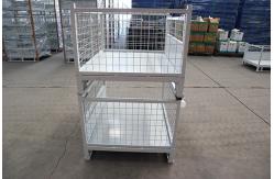 China Space Saving Galvanized Wire Mesh Pallet Cage For Warehouse Storage Solutions supplier