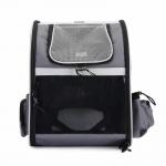 Gray Pet Carrier Backpack Expandable Shoulder Breathable Collapsible Dog Carrier for sale