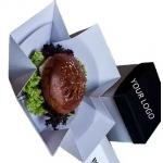 Wholesale Custom Disposable Burger Boxes Eco-friendly Kraft Paper for Takeaway for sale