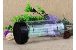 China 220ml / 350ml Food Clear Plastic Packaging Tubes / Cylinder PET Bottle With Security Cap supplier
